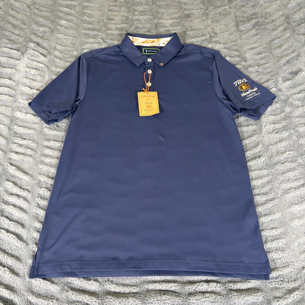 William Murray x Tito's Handmade Vodka Polo Shirt Mens Medium Navy Blue AR722